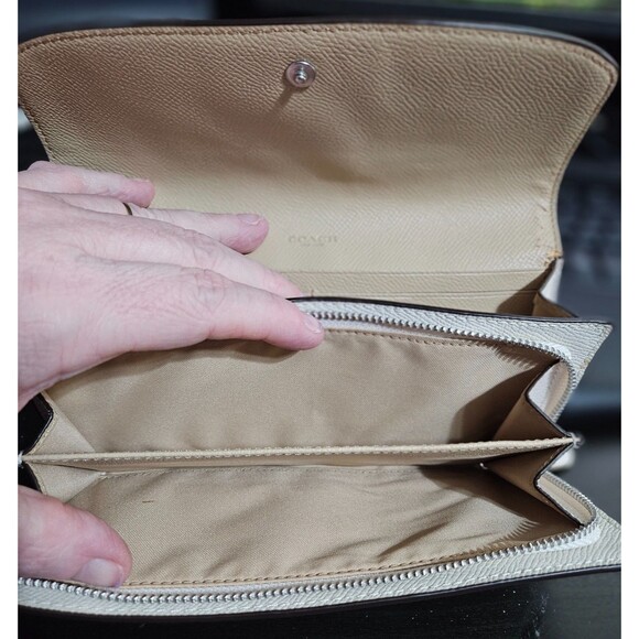 Coach F56492 Slim Envelope Wallet Geometric Crossgrain Leather preloved - Picture 5 of 15